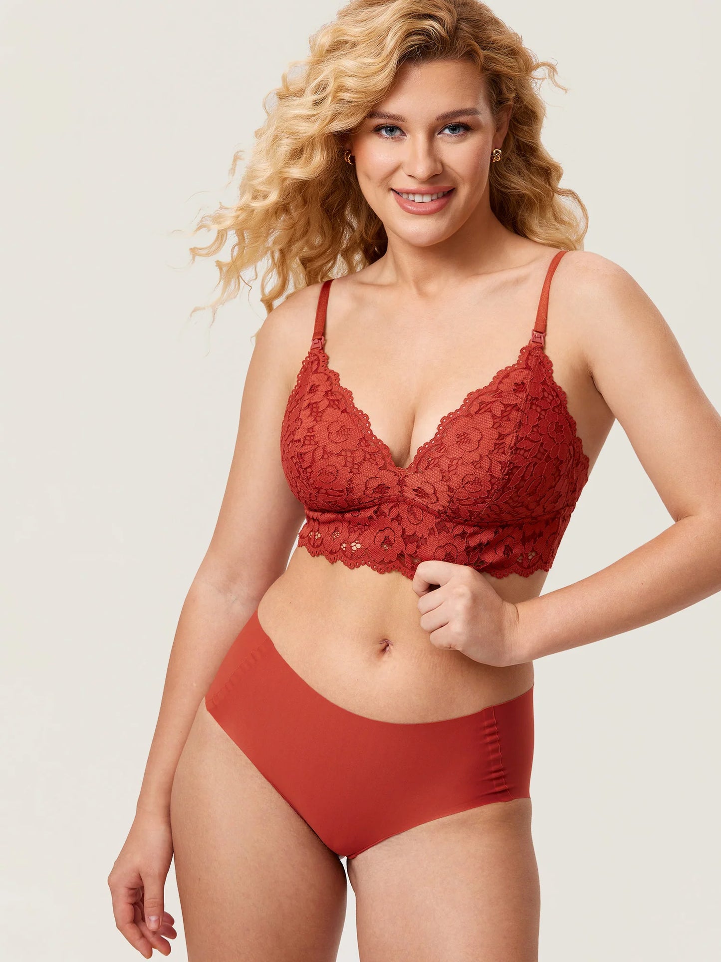 More Coverage Lace Plunge Nursing Bralette