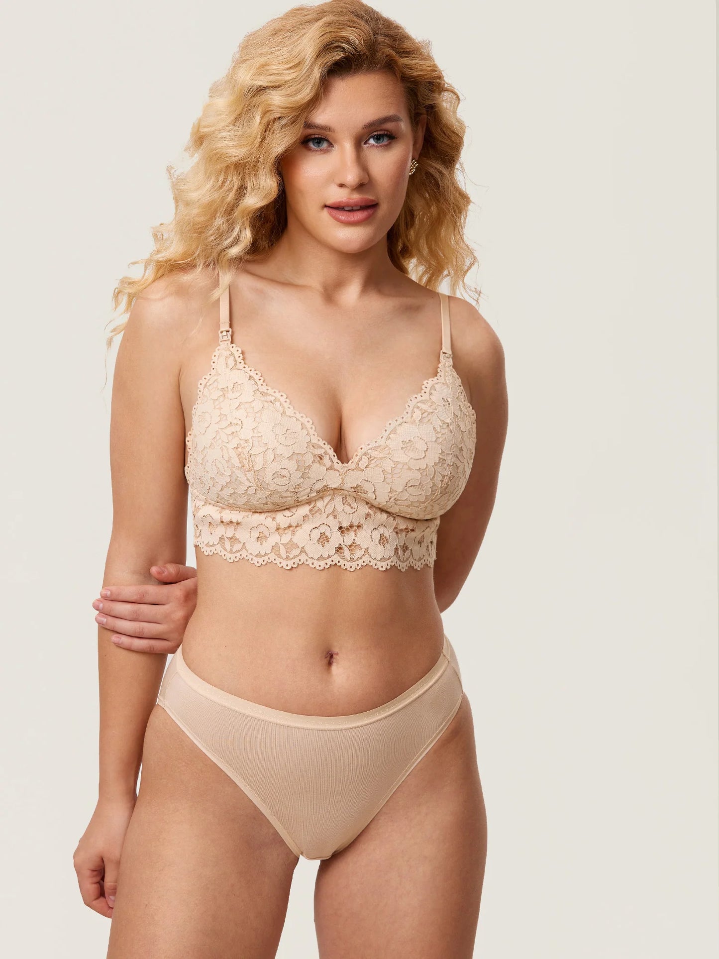 More Coverage Lace Plunge Nursing Bralette