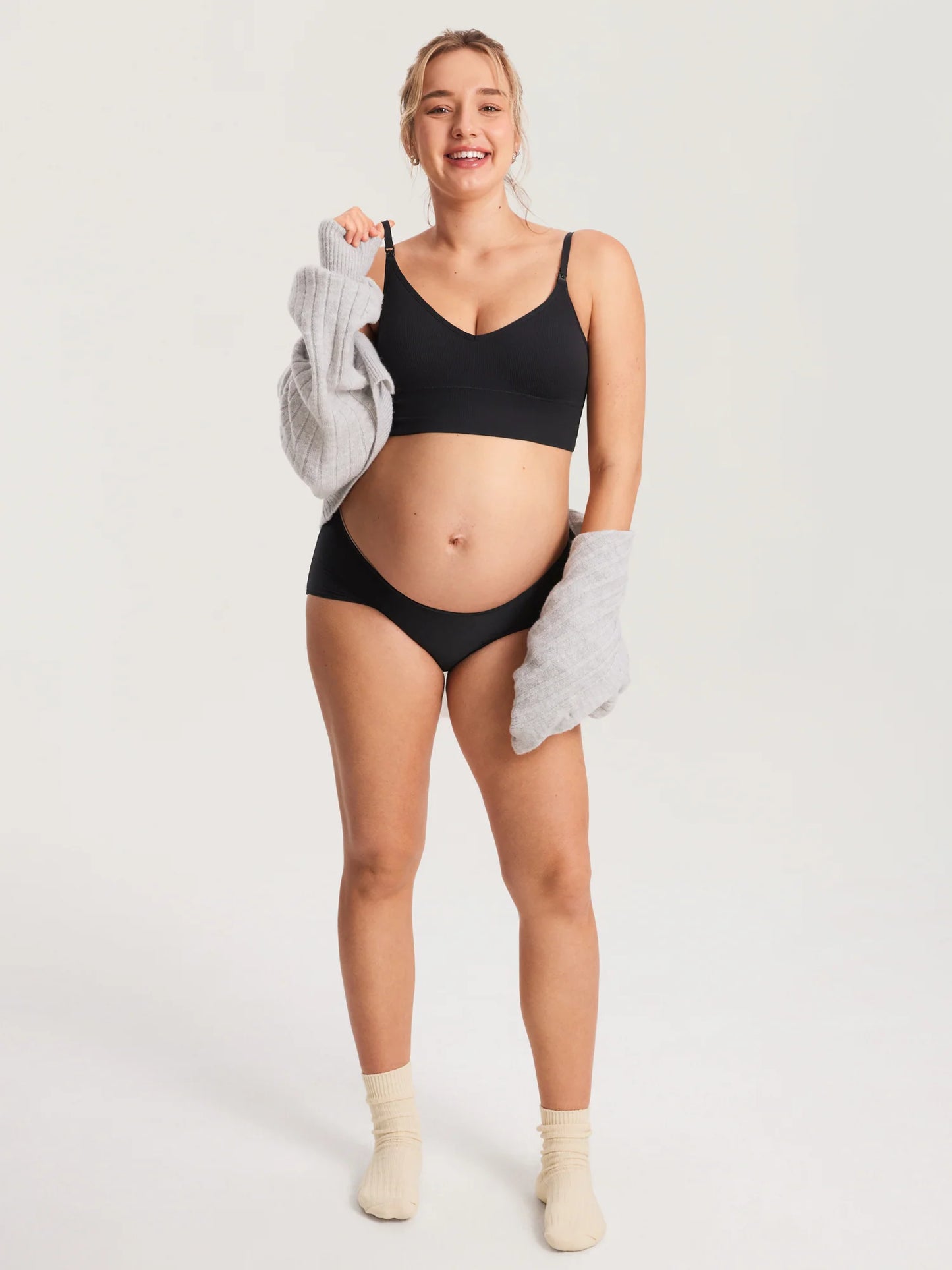 Ribbed V Neck Nursing Bralette