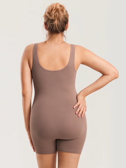 Ribbed Square Neck Maternity Romper