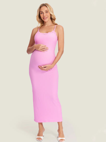 Lacy Ribbed Maternity & Nursing Dress