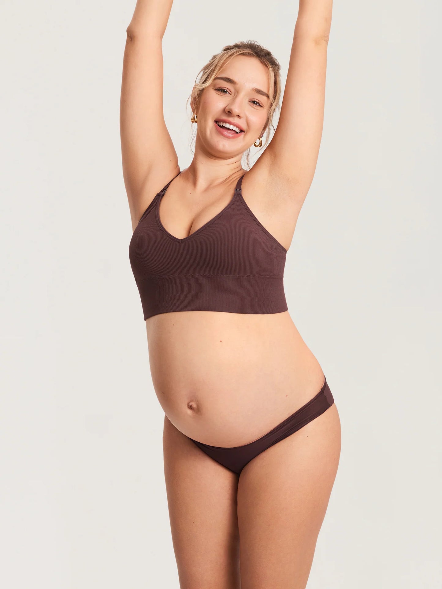 Ribbed V Neck Nursing Bralette