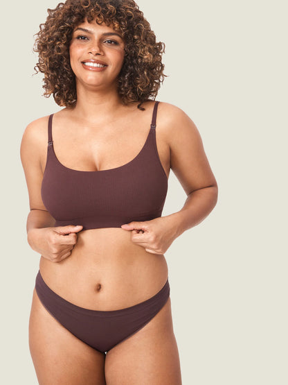 Ribbed Scoop Nursing Bralette & Panties