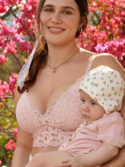 More Coverage Lace Plunge Nursing Bralette