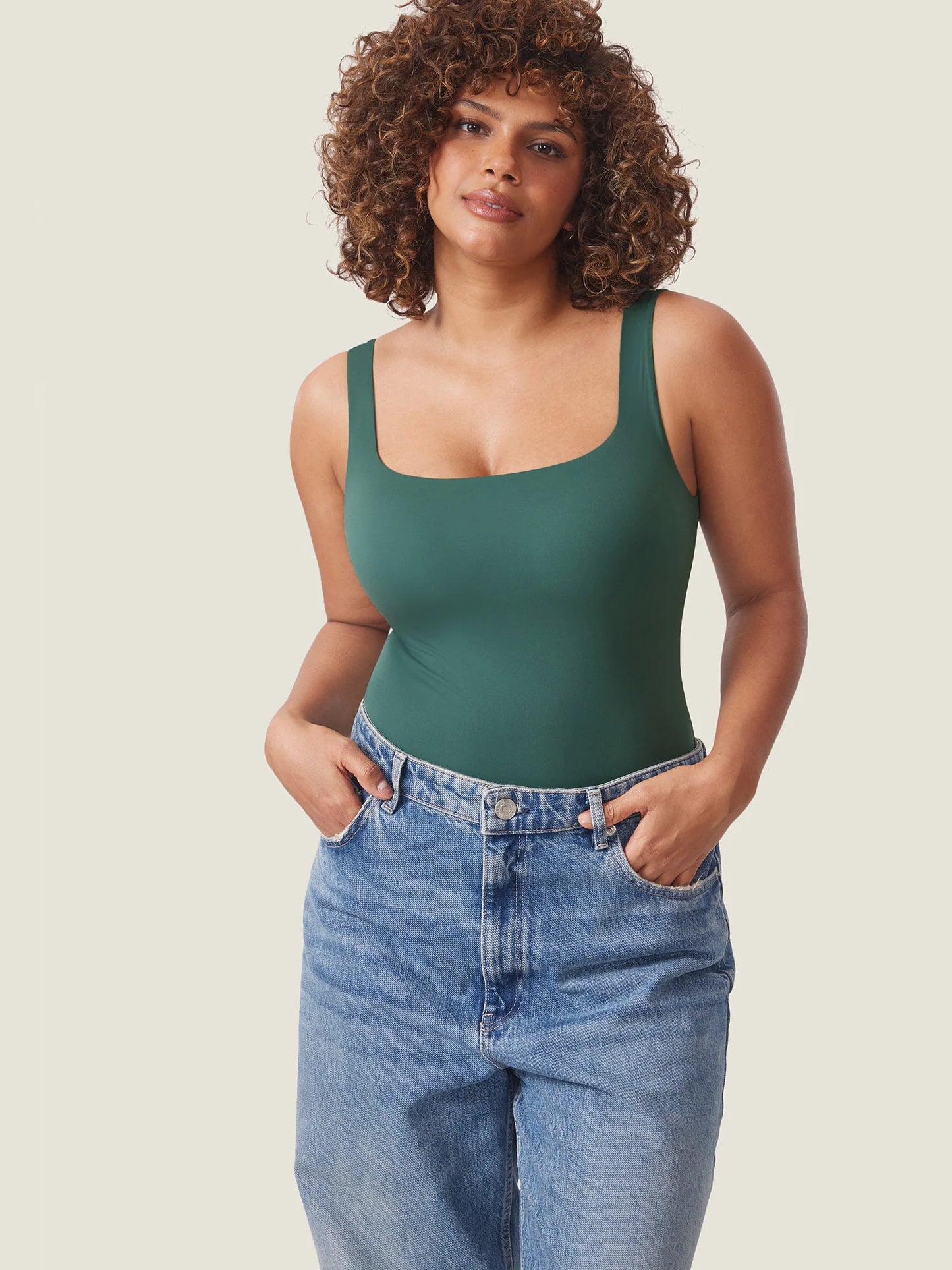 InBarely® Square Neck Sleeveless Bodysuit