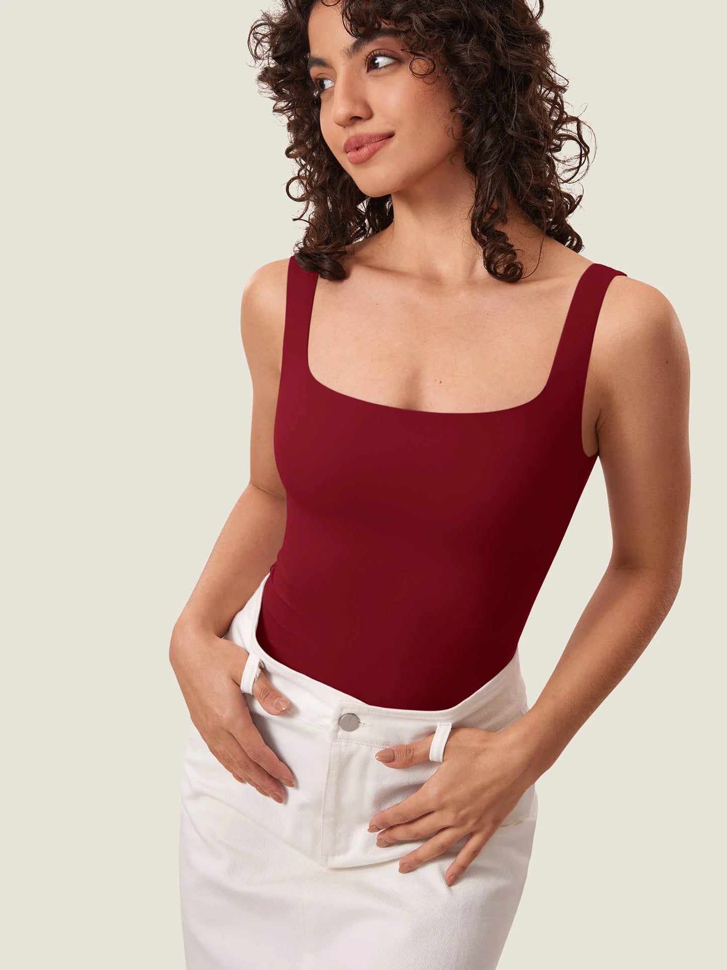 InBarely® Square Neck Sleeveless Bodysuit