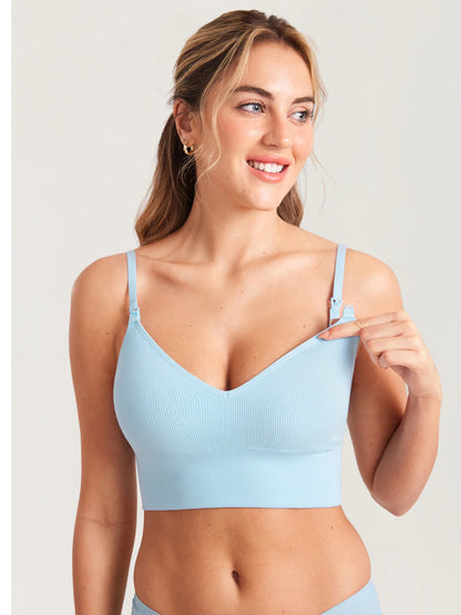 Ribbed V Neck Nursing Bralette