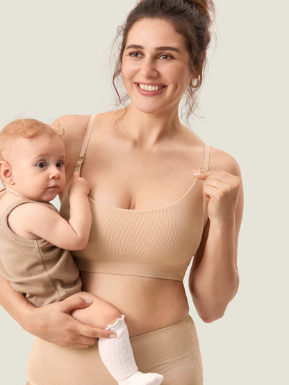 3 Pack Ribbed Nursing Bralette - 3