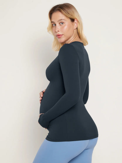 Natrelax® Long Sleeve Maternity Crewneck T-Shirts