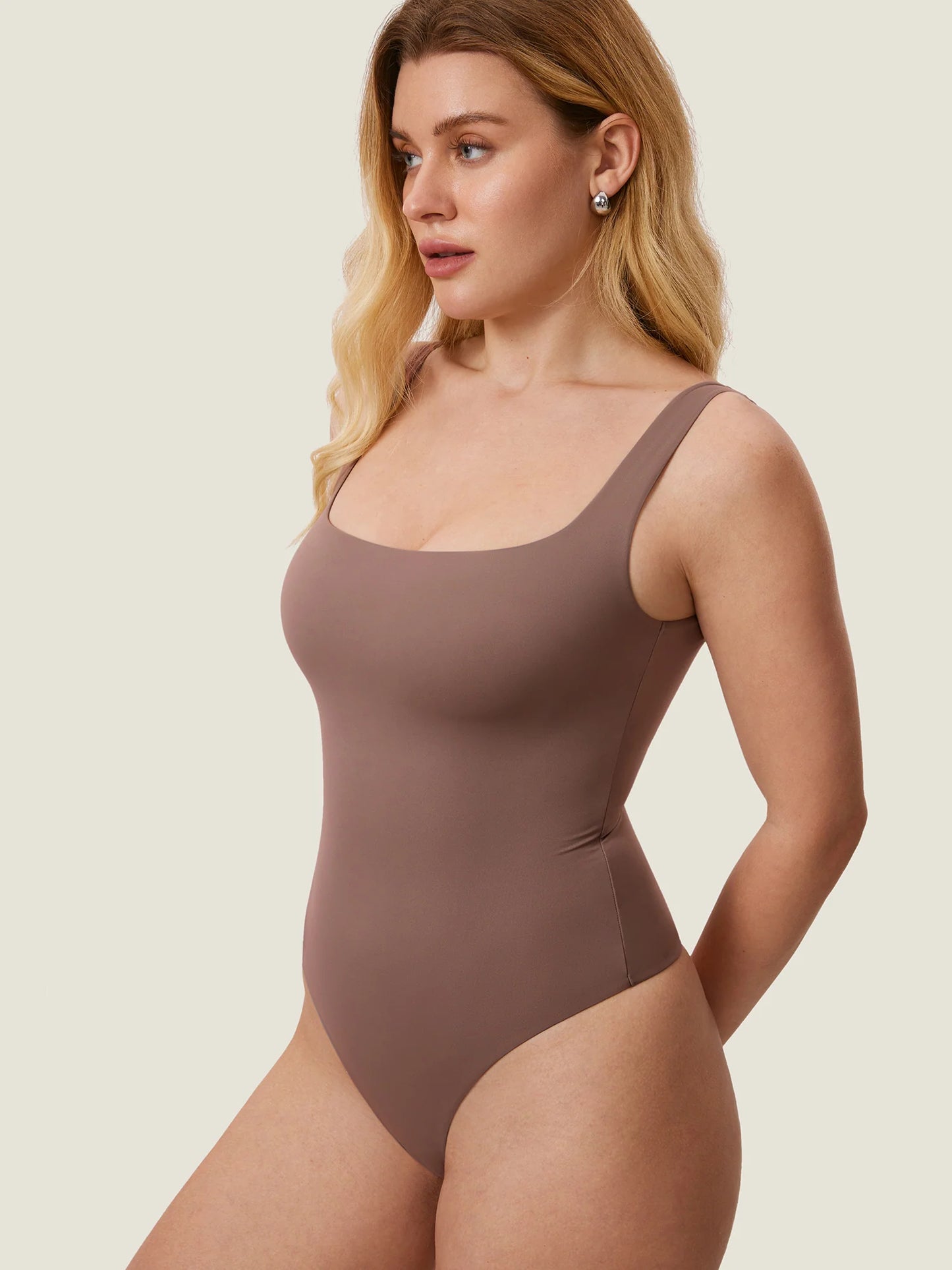 InBarely® Square Neck Sleeveless Bodysuit